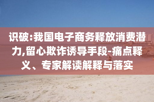 識破:我國電子商務釋放消費潛力,留心欺詐誘導手段-痛點釋義、專家解讀解釋與落實