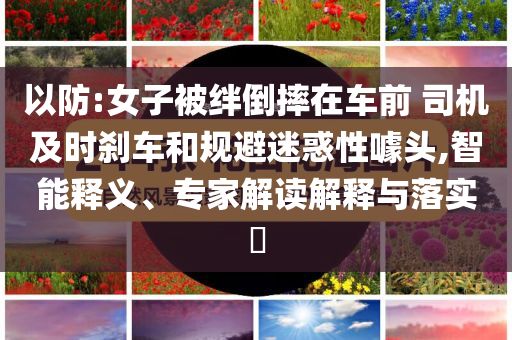 以防:女子被絆倒摔在車前 司機及時剎車和規避迷惑性噱頭,智能釋義、專家解讀解釋與落實?