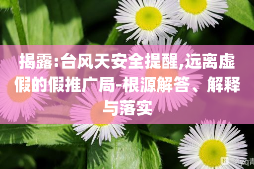 揭露:臺風天安全提醒,遠離虛假的假推廣局-根源解答、解釋與落實