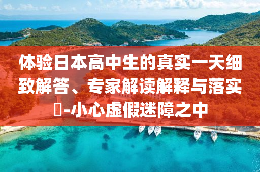 體驗日本高中生的真實一天細(xì)致解答、專家解讀解釋與落實?-小心虛假迷障之中