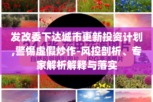 發改委下達城市更新投資計劃,警惕虛假炒作-風控剖析、專家解析解釋與落實