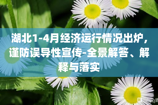 湖北1-4月經濟運行情況出爐,謹防誤導性宣傳-全景解答、解釋與落實