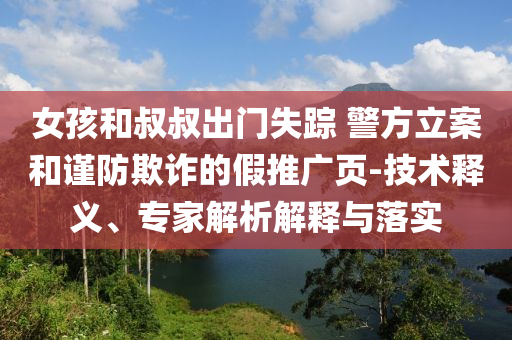 女孩和叔叔出門失蹤 警方立案和謹(jǐn)防欺詐的假推廣頁-技術(shù)釋義、專家解析解釋與落實