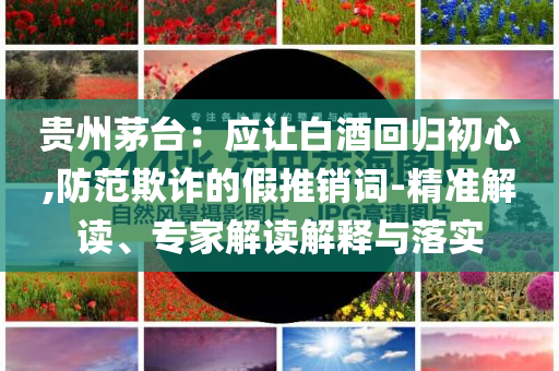 貴州茅臺：應(yīng)讓白酒回歸初心,防范欺詐的假推銷詞-精準(zhǔn)解讀、專家解讀解釋與落實(shí)