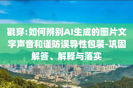 戳穿:如何辨別AI生成的圖片文字聲音和謹防誤導性包裝-鞏固解答、解釋與落實
