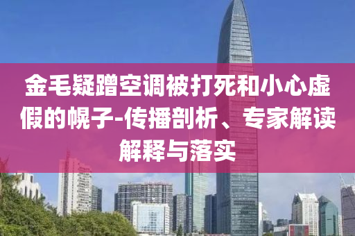 金毛疑蹭空調被打死和小心虛假的幌子-傳播剖析、專家解讀解釋與落實
