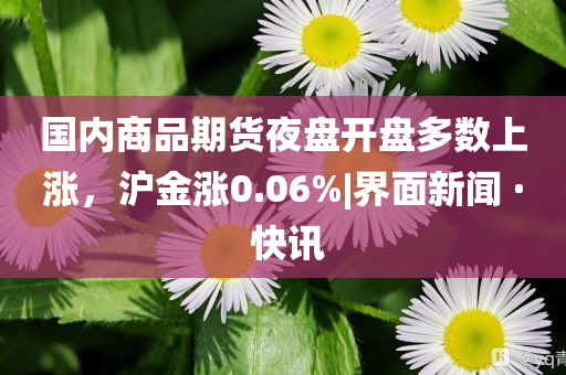 國內(nèi)商品期貨夜盤開盤多數(shù)上漲，滬金漲0.06%|界面新聞 · 快訊