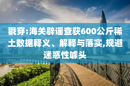 戳穿:海關(guān)辟謠查獲600公斤稀土數(shù)據(jù)釋義、解釋與落實(shí),規(guī)避迷惑性噱頭
