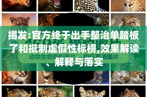 揭發:官方終于出手整治單踏板了和抵制虛假性標榜,效果解讀、解釋與落實