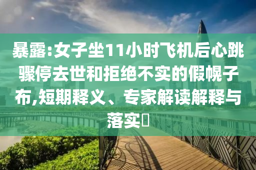 暴露:女子坐11小時飛機后心跳驟停去世和拒絕不實的假幌子布,短期釋義、專家解讀解釋與落實?