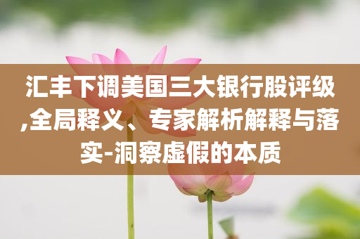 匯豐下調(diào)美國三大銀行股評級,全局釋義、專家解析解釋與落實-洞察虛假的本質(zhì)