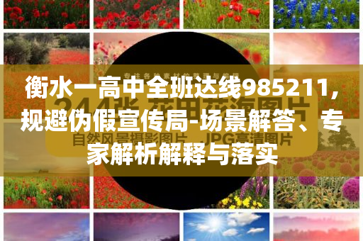 衡水一高中全班達線985211,規避偽假宣傳局-場景解答、專家解析解釋與落實