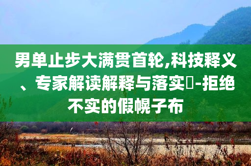 男單止步大滿貫首輪,科技釋義、專家解讀解釋與落實?-拒絕不實的假幌子布