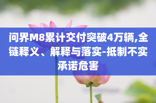 問界M8累計交付突破4萬輛,全鏈釋義、解釋與落實-抵制不實承諾危害