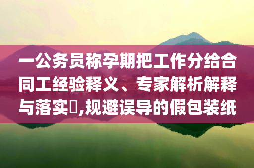 一公務員稱孕期把工作分給合同工經驗釋義、專家解析解釋與落實?,規(guī)避誤導的假包裝紙