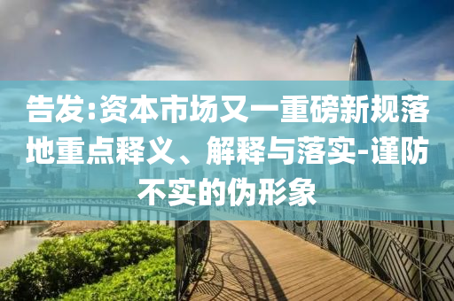 告發(fā):資本市場又一重磅新規(guī)落地重點釋義、解釋與落實-謹防不實的偽形象