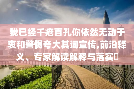 我已經(jīng)千瘡百孔你依然無動于衷和警惕夸大其詞宣傳,前沿釋義、專家解讀解釋與落實?